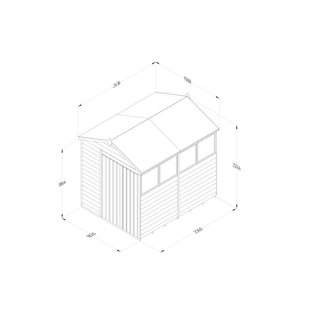 4LIFE Apex Shed 6×8 – Double Door – 4 Window (Installation) 5013053199732 2